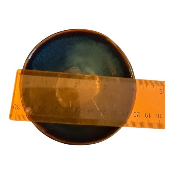 3- World Market Glazed Ceramic Reactive Indigo Blue Dipping Bowls -2.5”x4” - Picture 5 of 6